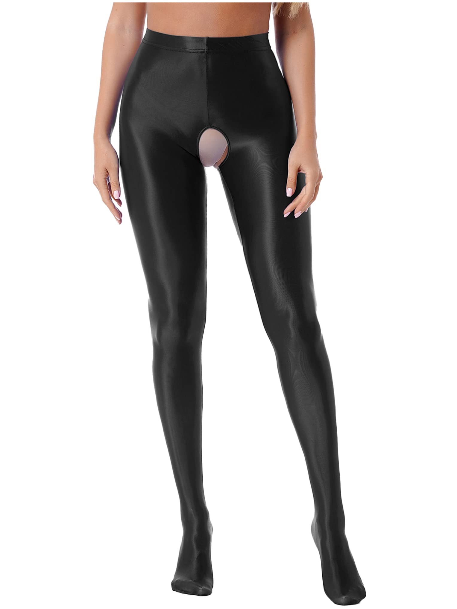 Women's Glossy Opaque Pantyhose - Shiny High Waist Tights & Sexy Stockings for Everyday Wear, Office, Date Night & Special Occasions