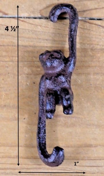 10 Pack Heavy Duty Cast Iron Monkey Plant Hooks - Rustproof Garden Hanging Hooks for Indoor/Outdoor Plants, Baskets & Decor - Perfect for Balcony, Patio & Home Garden Decoration