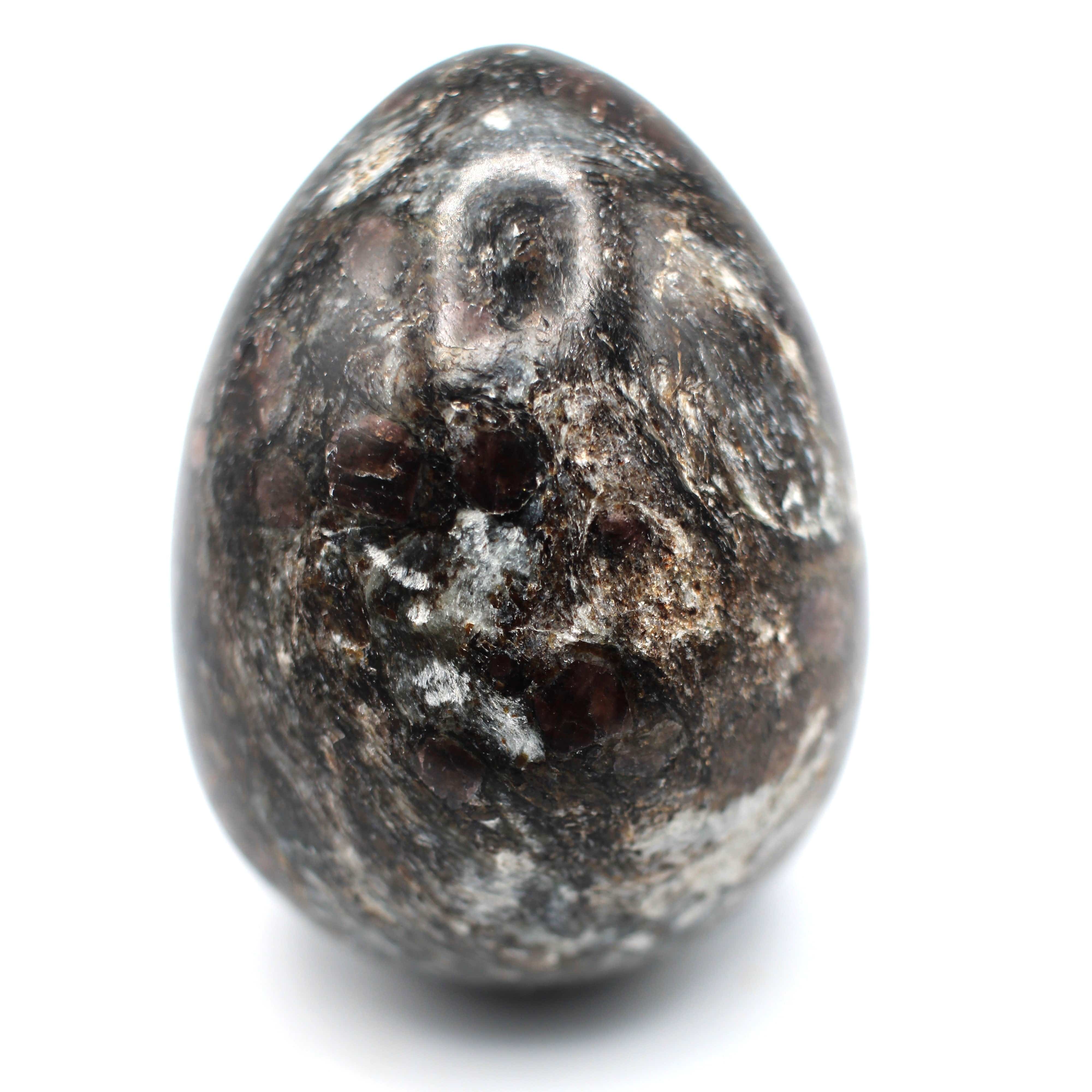 Natural Canadian Staurolite Garnet Mica Schist Egg - Unique Healing Crystal for Meditation, Reiki & Home Decor