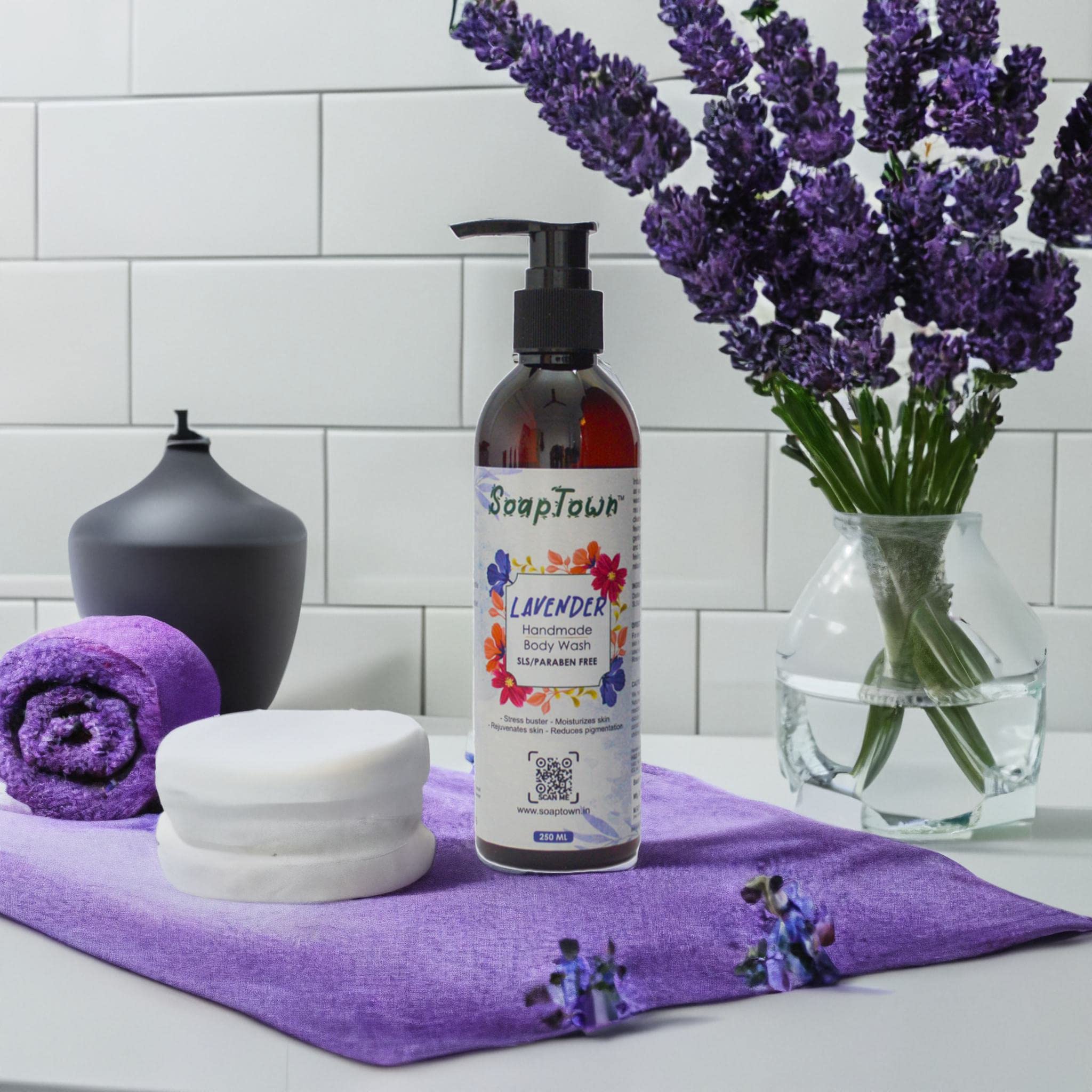 Handmade Lavender Body Wash for Men & Women | SLS & Paraben Free | Moisturizing & Refreshing Shower Gel for Softer, Smoother Skin | 250ml | Perfect for Relaxing Baths & Stress Relief