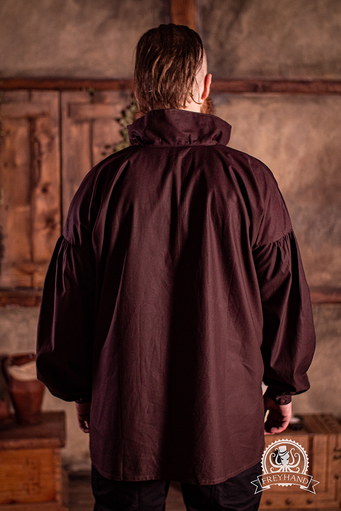 **Musketeer Costume Shirt for Men - Renaissance Pirate Shirt with Remy Brown Color - Perfect for Halloween, Cosplay, and Themed Parties**
