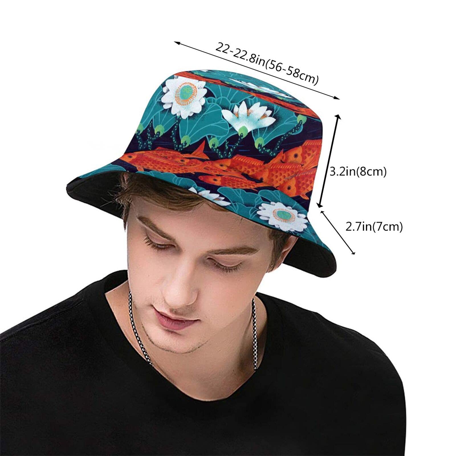 Cute Goldfish Bucket Hat for Women & Girls - Wide Brim Summer Sun Hat for Beach, Pool, and Outdoor Activities