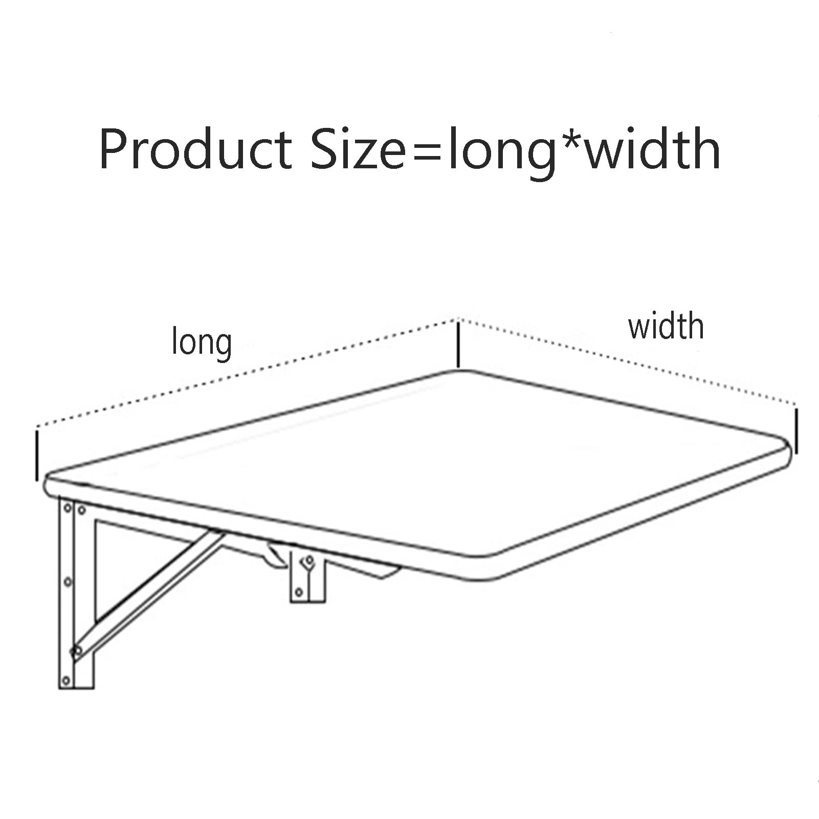 Space-Saving Wall Mounted Folding Table - 70x50cm Black Floating Dining Table | DIY Craft Desk | Easy Installation & Cleaning | Perfect for Small Apartments, Kitchens & Home Offices