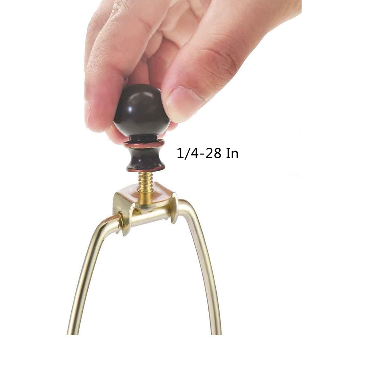 1-1/2 Inch High Lamp Finials, 1/4-28 Threaded Base Ball Finials for Lamp Shades - Oil Rubbed Bronze (2PCS) - Perfect for Table Lamps, Floor Lamps & Decorative Lighting Accessories