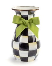 MacKenzie-Childs Courtly Check Enamel Vase - Tall Handcrafted Ceramic Flower Vase for Home Decor, Wedding Centerpiece & Luxury Gift