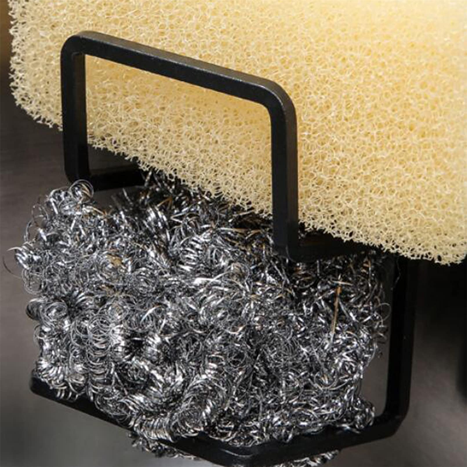 Stainless Steel Wall Mounted Kitchen Sponge Holder & Soap Tray - Durable Metal Sponge Caddy Organizer for Sink, Countertop - Perfect for Kitchen, Bathroom, RV & Office (Black)