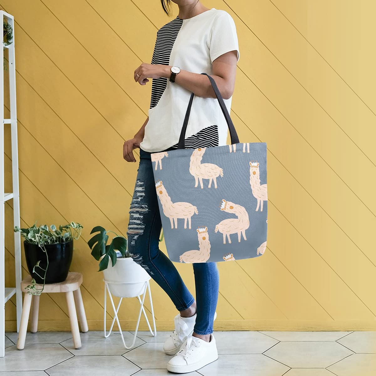 SUABO Large Canvas Tote Bag for Women - Reusable Grocery Shopping Bag, Casual Shoulder Handbag for Outdoors, Travel, Beach & Daily Use