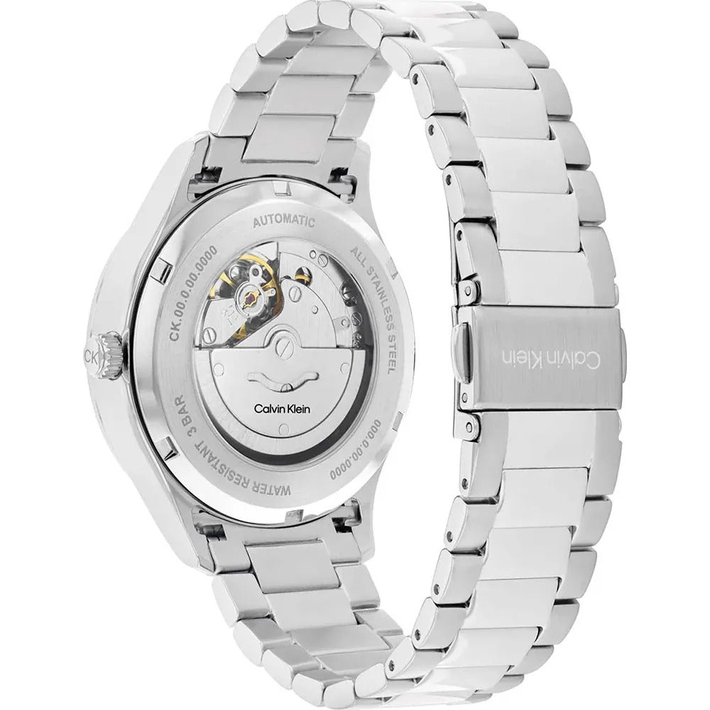 Calvin Klein Iconic Automatic Green Dial Steel Watch 25300022 for Men - Stylish & Durable Timepiece for Business, Casual & Formal Occasions