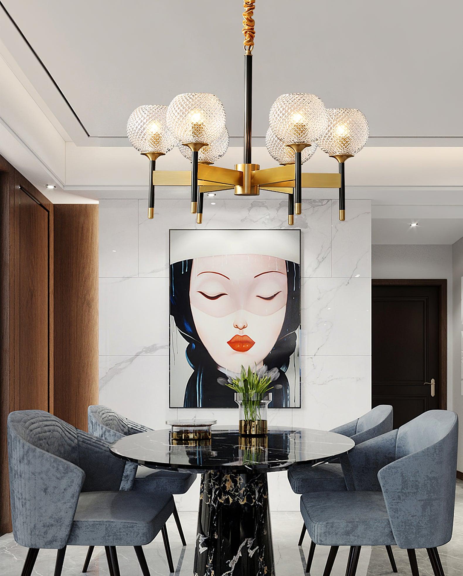 Elegant Breton Crystal Chandelier - Modern Ceiling Light Fixture for Dining Room, Living Room & Bedroom - Perfect for Home Decor & Wedding Venues
