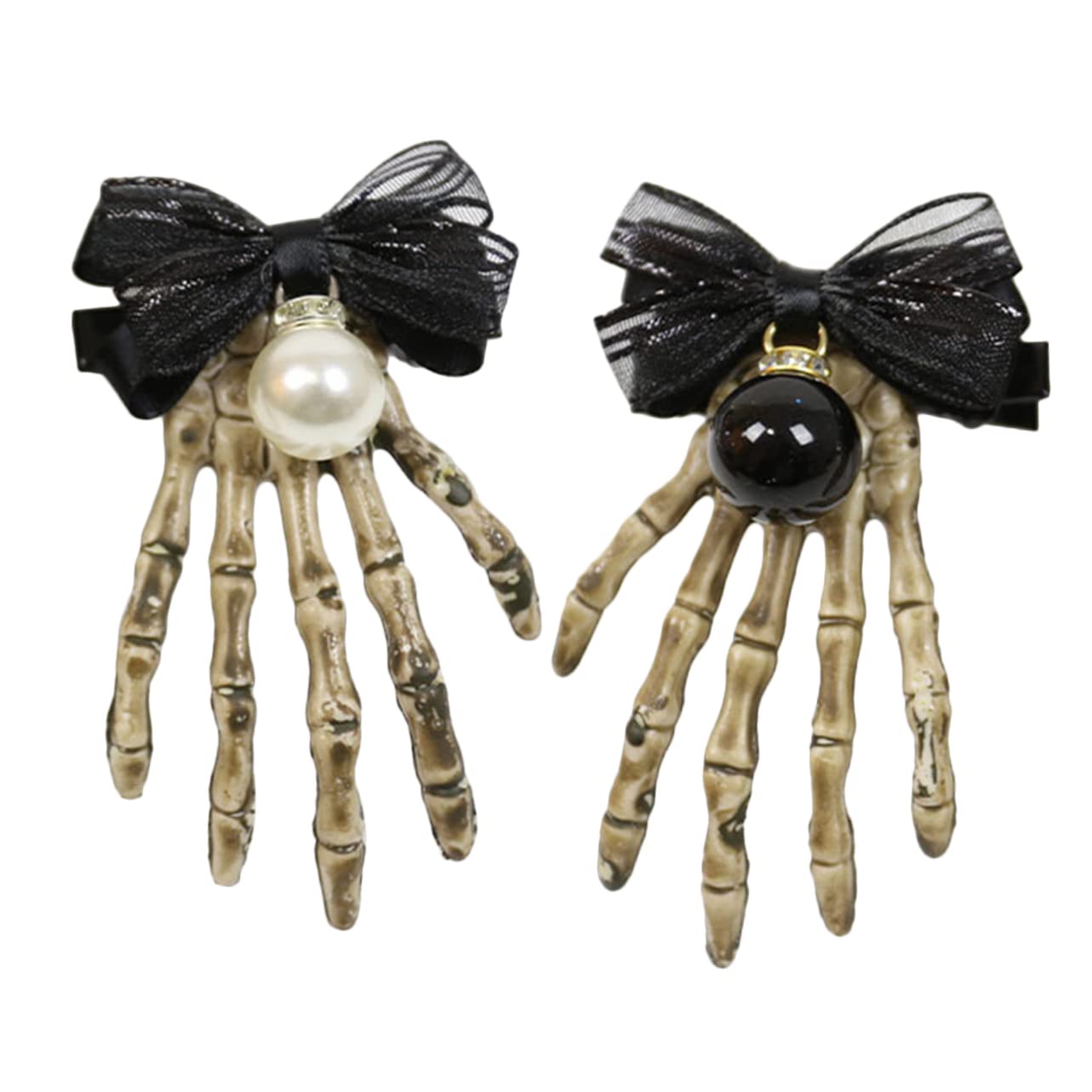 FRCOLOR 4Pcs Skeleton Hand Hair Clips - Vintage Bone Hairpins for Women, Gothic Halloween Hair Accessories, Party Decor, Cosplay & Zombie Costume Props - Perfect for Halloween Parties, Cosplay Events and Gothic Fashion Styling