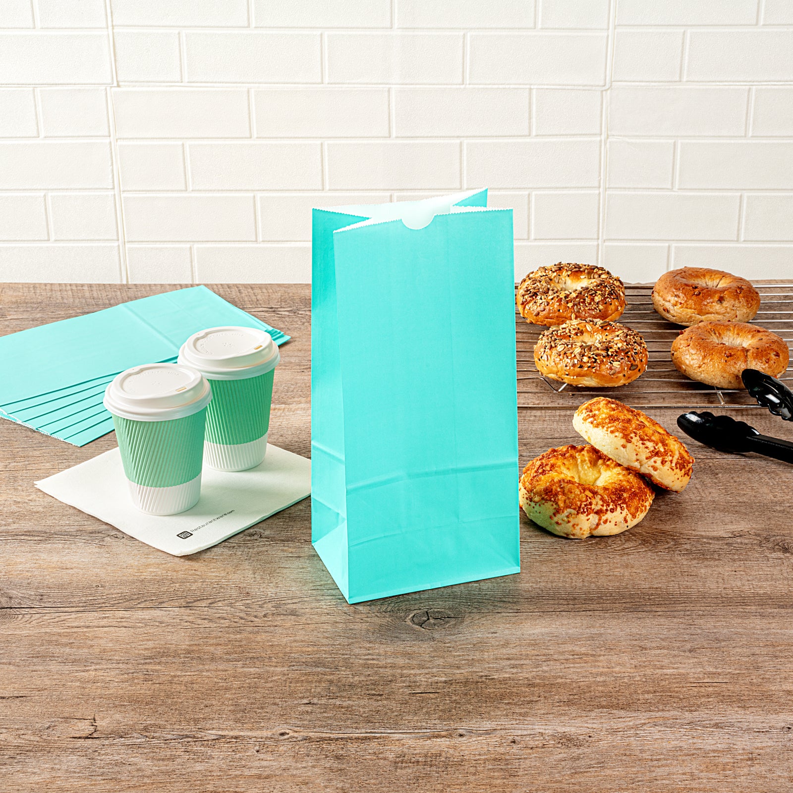Eco-Friendly Turquoise Paper Bags - 8 lb Capacity, 6 x 4 x 11.75 Inches - Pack of 100 - Perfect for Retail Shopping, Gift Wrapping & Party Favors