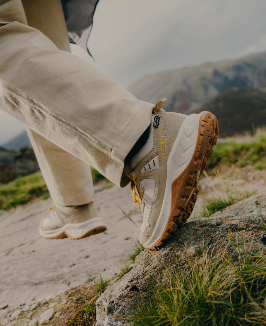 Women's Hightrail Waterproof Hiking Shoes - Lightweight Trail Running Shoes for Women | Non-Slip Outdoor Trekking Boots | Birch/Daffodil Color | Perfect for Hiking, Camping & Mountain Climbing Adventures