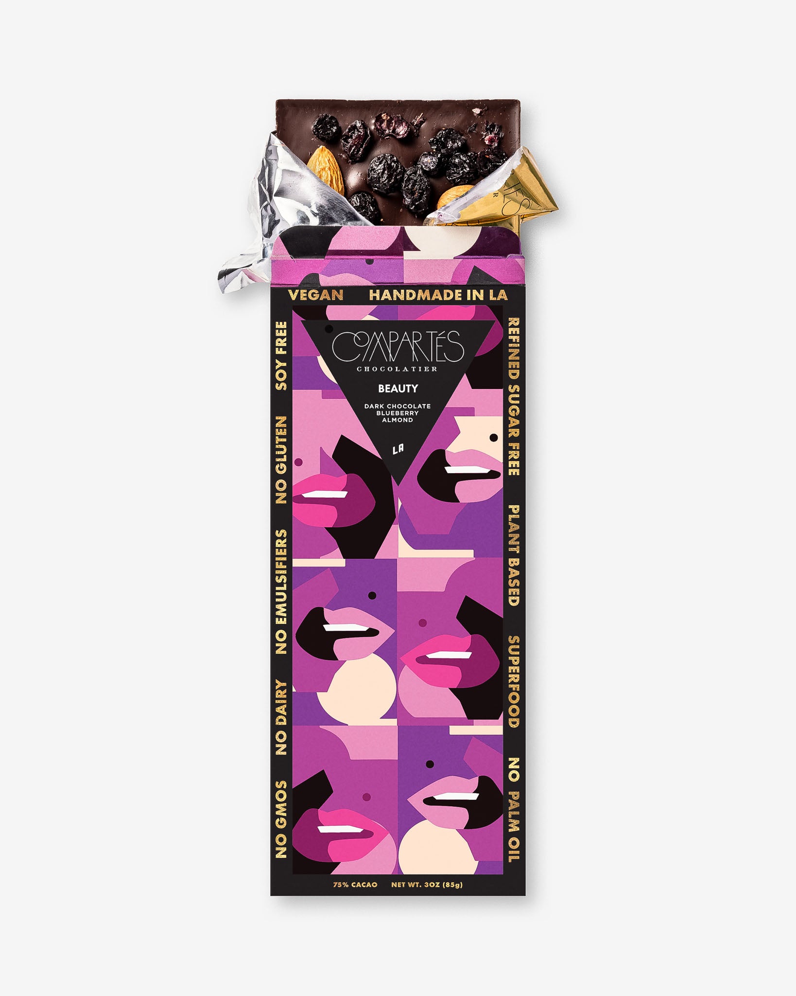 Organic Vegan Blueberry Almond Dark Chocolate Bar - Gluten-Free, Dairy-Free, Non-GMO - Perfect for Healthy Snacking, Gifts & Desserts
