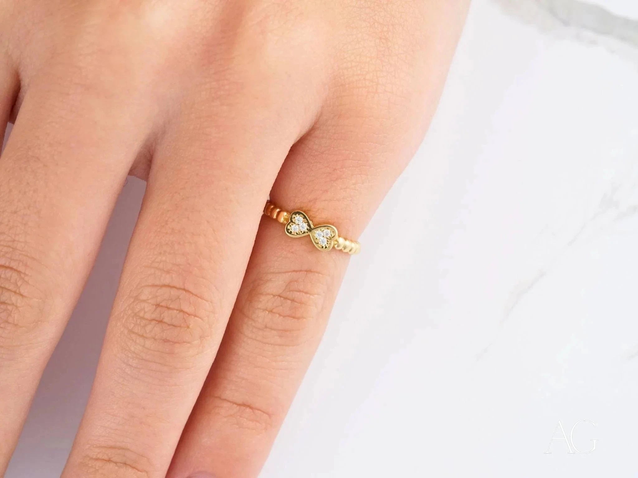 18K Yellow Gold Bow CZ Ring - Elegant Cubic Zirconia Jewelry for Women, Perfect for Weddings, Parties & Everyday Wear