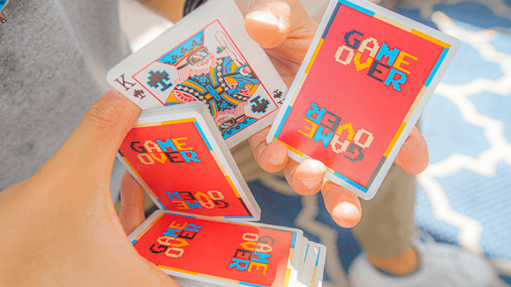 Game Over Playing Cards - Premium Red Deck for Poker, Magic Tricks & Card Games | Perfect for Parties, Travel & Family Game Nights