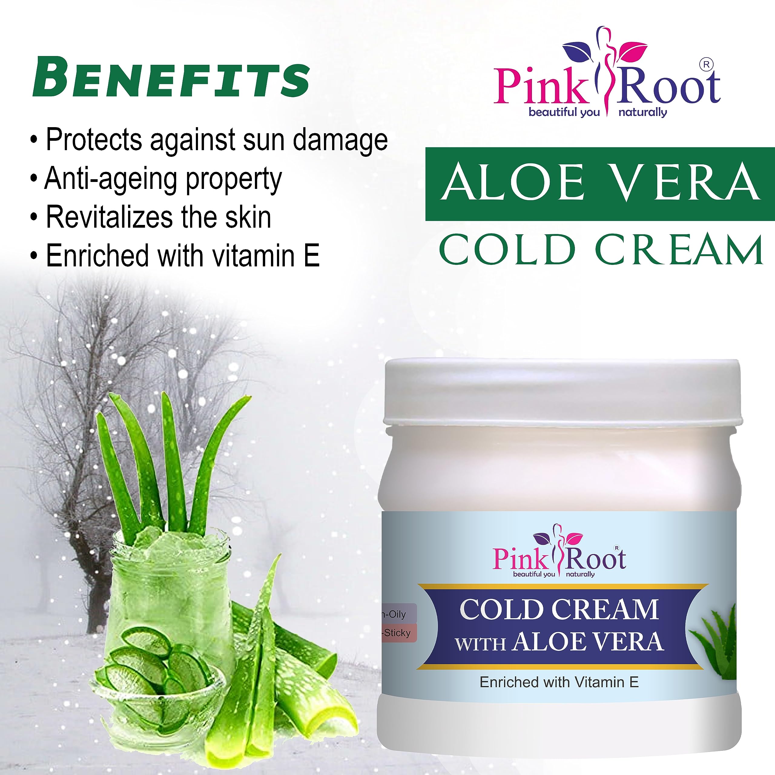 Pink Root Aloe Vera Cold Cream & Diamond Scrub Set - 500ml Each | Hydrating Face Moisturizer & Exfoliating Scrub for Dry Skin | Perfect for Spa Day & Skincare Routine