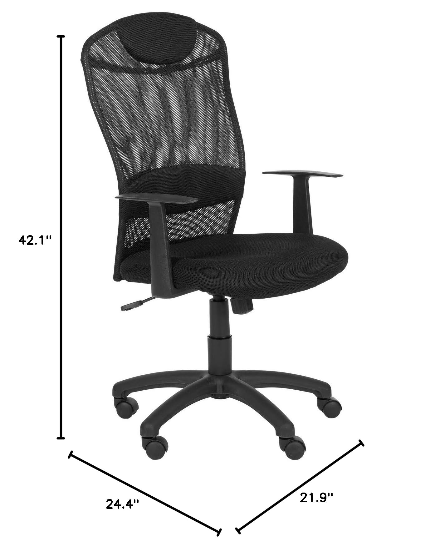 Ergonomic Black Office Chair - 24.4