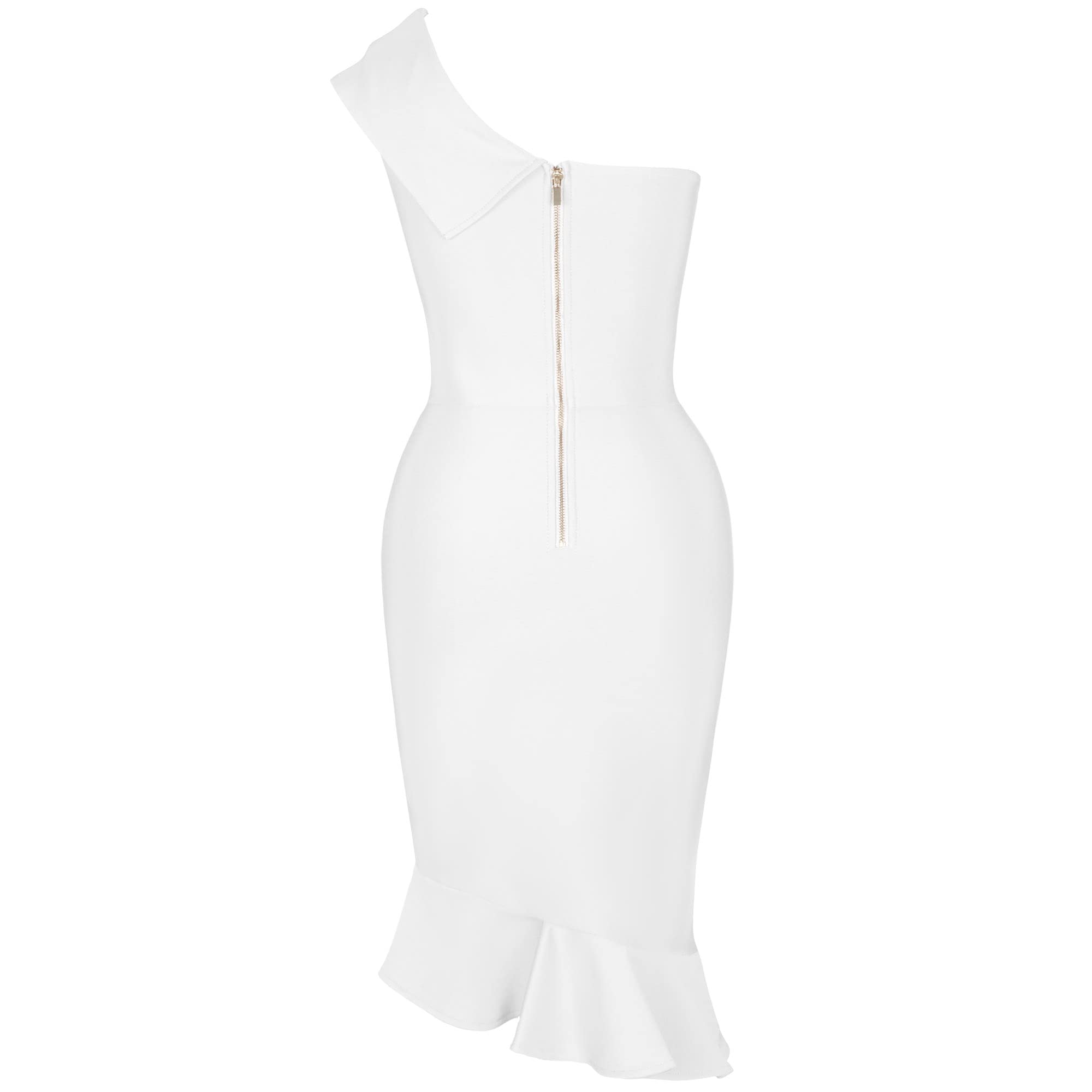 **Maketina Women's Sexy One Shoulder Bodycon Bandage Dress - Mermaid Cocktail Midi Dress for Party & Night Out | Trendy 2025 Fashion | Perfect for Clubbing, Date Night & Special Occasions**