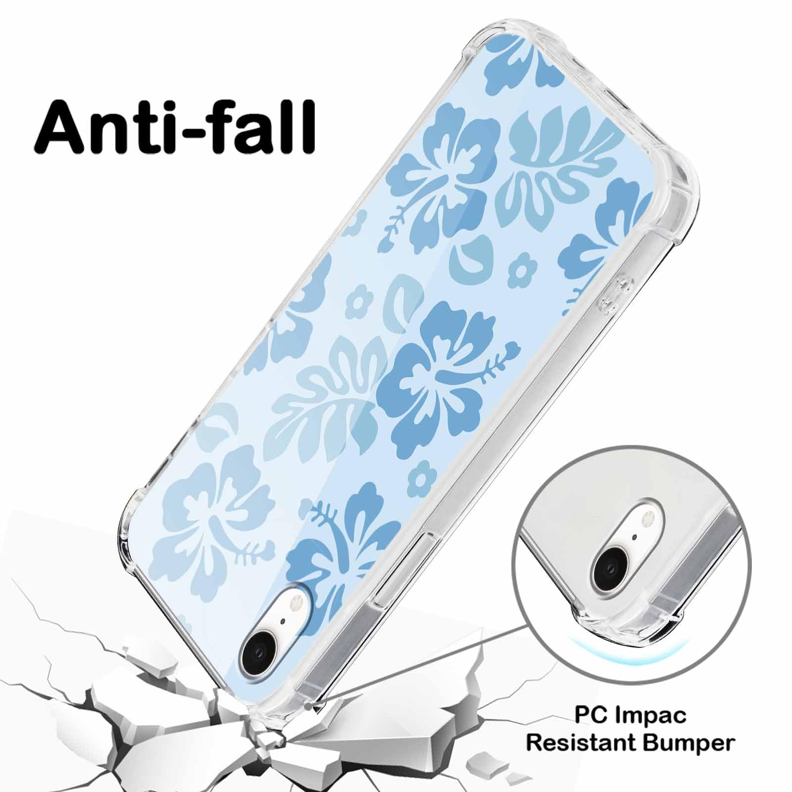2 Pack Clear Floral Phone Case for iPhone 7 Plus / 8 Plus 5.5 Inch - Preppy Flower Pattern Protective Slim Shockproof Cover for Women & Girls | Perfect for Everyday Use, Work, School & Travel