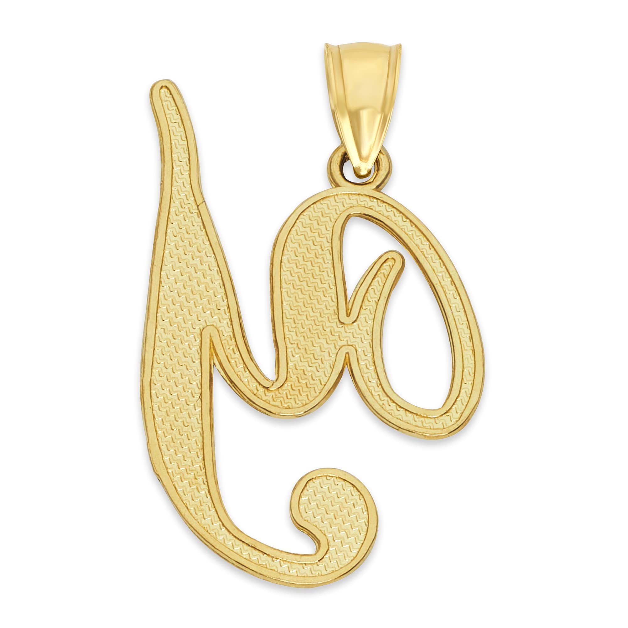 10K Solid Gold Cursive Initial Necklace - Personalized Letter Pendant Custom Jewelry for Women with Dainty Rolo Chain | Elegant Gift for Birthday, Anniversary, Valentine's Day & Everyday Wear