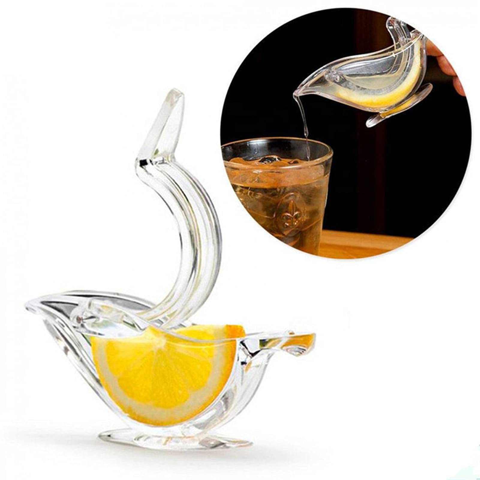 Manual Fruit Juicer - Acrylic Transparent Hand Press Juicer for Lemon, Orange & Citrus Fruits | Kitchen Essential for Fresh Juice, Cocktails & Healthy Drinks