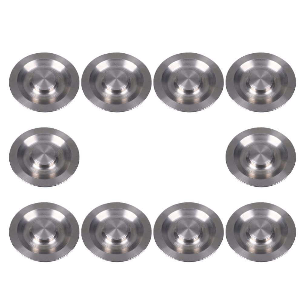 Hemoton 10-Pack Stainless Steel Sink Drain Stoppers - 8.8CM Metal Bathtub & Kitchen Sink Plugs for Bathroom & Kitchen Drain Protection - Perfect for Hair Catcher, Water Retention, and Cleaning Tasks
