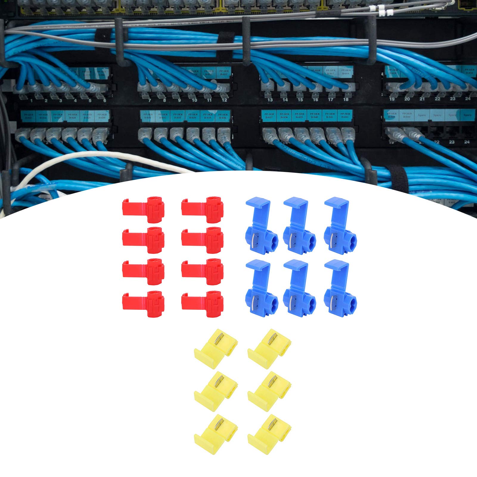 210 Pcs Lock Wire Connectors Set - Quick Splice Electrical Cable Snap Crimp Terminal Blocks for Electrical Wires Connection (Red, Yellow, Blue) - Ideal for Automotive, Home Wiring & DIY Electrical Projects