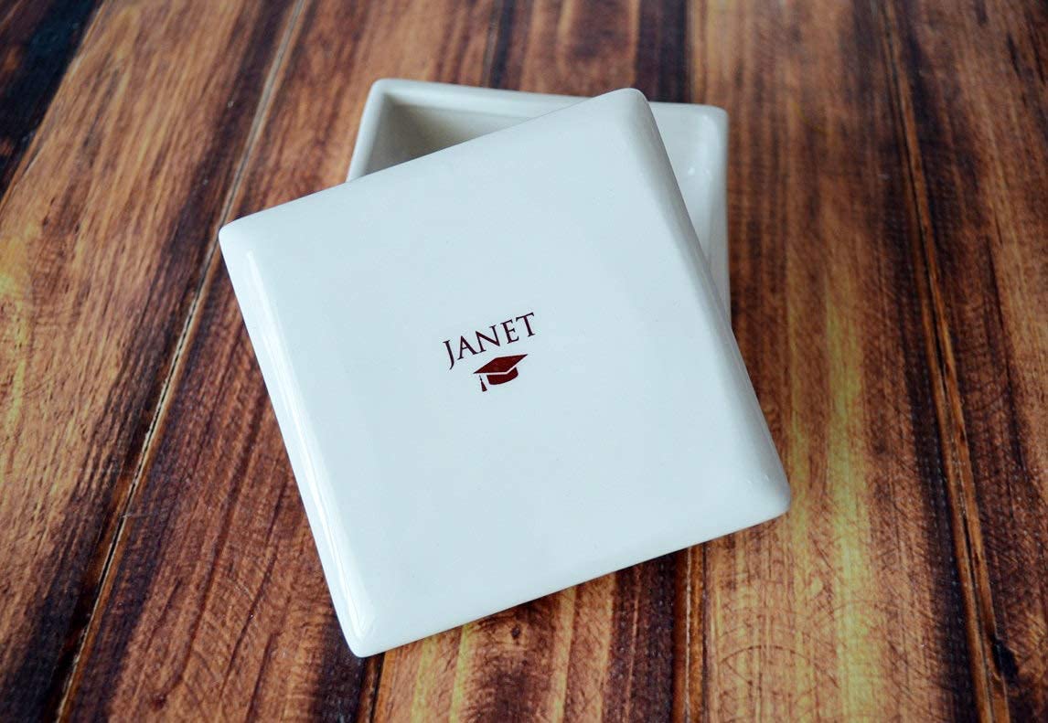 Personalized Graduation Gift Box for College & High School 2024 - Engraved Square Keepsake Box for Diploma, Jewelry, or Memories - Perfect Graduation Party, Senior Gift, or Commencement Souvenir