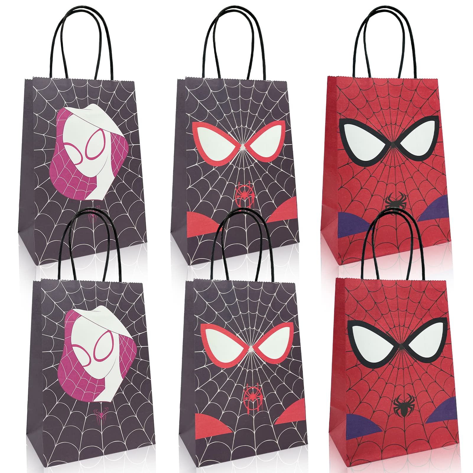18-Piece Cartoon Party Favor Bags Set - Reusable Birthday Gift Bags with Handles for Kids (Pink) - Perfect for Birthday Party Decorations, Goodie Bags & Party Favors