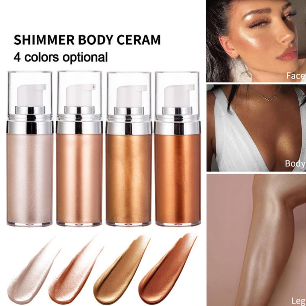 Glow Body Oil - Long Lasting Shimmer Drops for Face & Body, Liquid Highlighter & Bronzer with Smooth Finish | Perfect for Parties, Festivals, Beach Days & Night Out Makeup (#02)