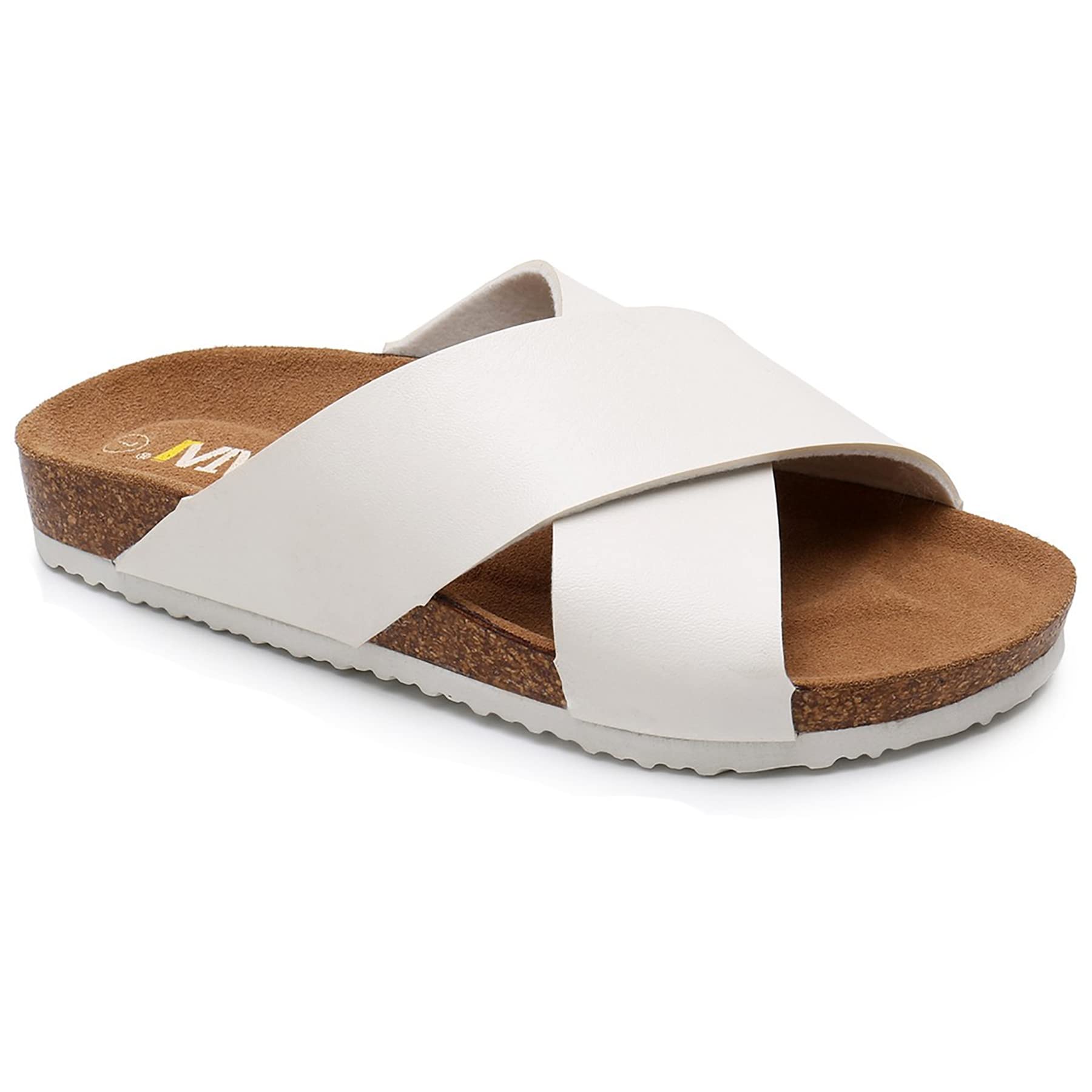 Women's Cork Footbed Sandals with Cow Suede Insole - Comfortable X-Band Slide Sandals for Women - Open Toe Beach Sandals for Summer, Vacation & Casual Wear