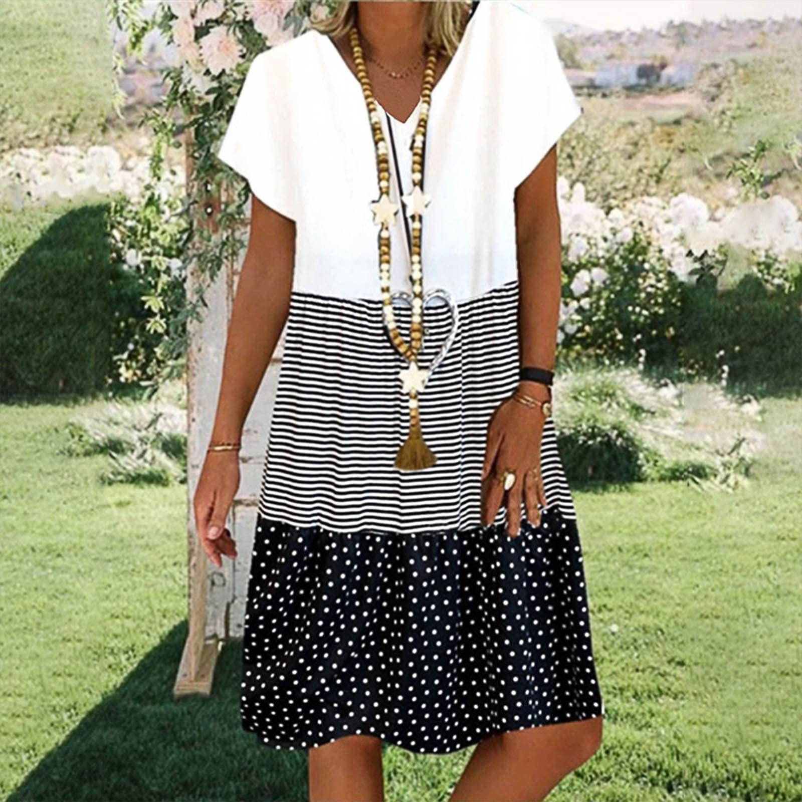 Stylish Plus Size Women's Shirt Dresses 2024 - Casual Short Sleeve Midi Dresses for Summer, Beach & Vacation | Boho Sun Dress for Outdoor Activities, Weekend Getaways & Relaxing Days