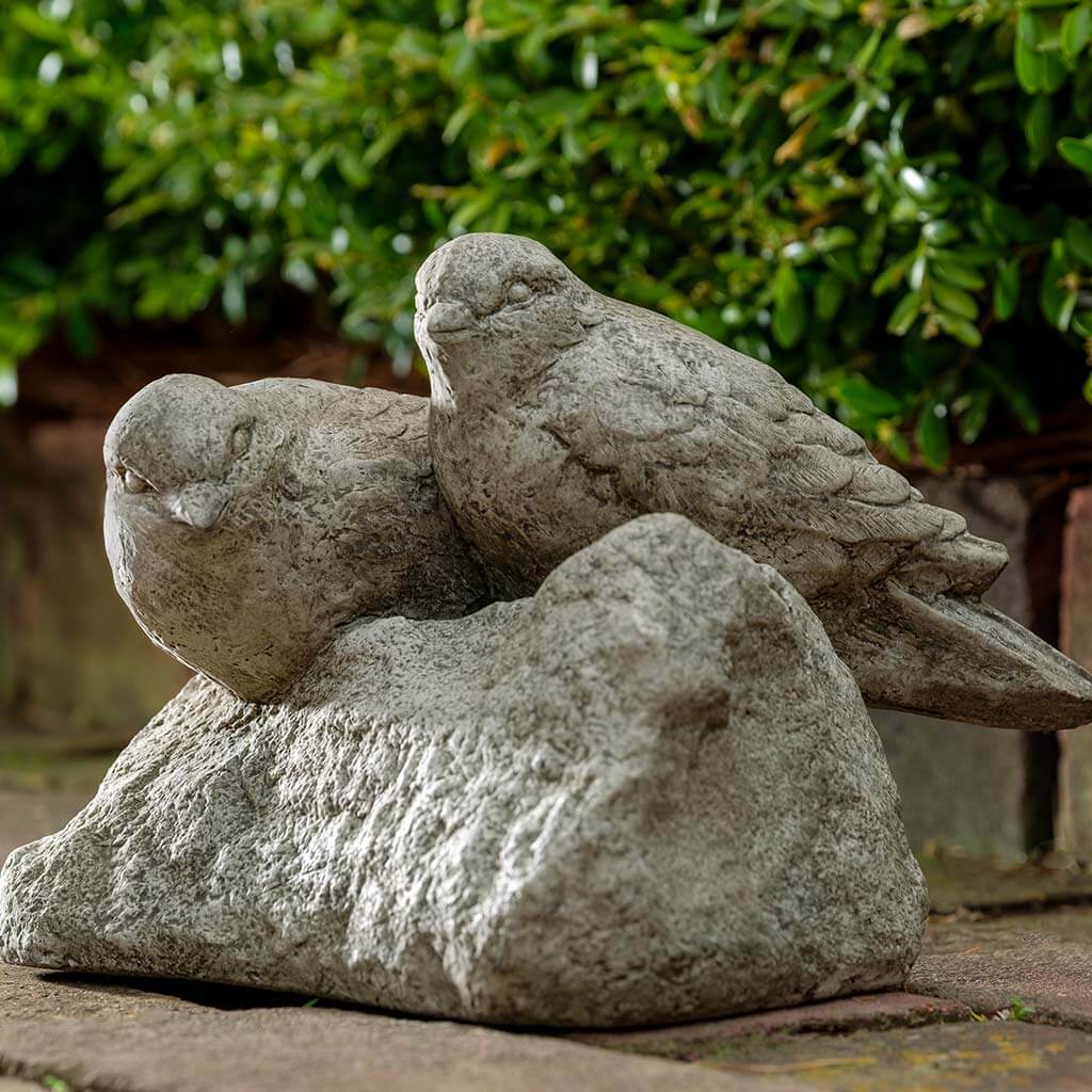 Campania International Elegant Coupling Bird Statue - Outdoor Garden Decor for Patio, Yard & Home Décor