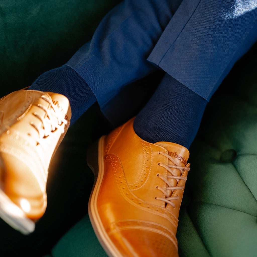 Premium Cobalt Blue Dress Socks for Men - Comfortable Formal & Business Socks - Perfect for Office, Wedding & Special Occasions