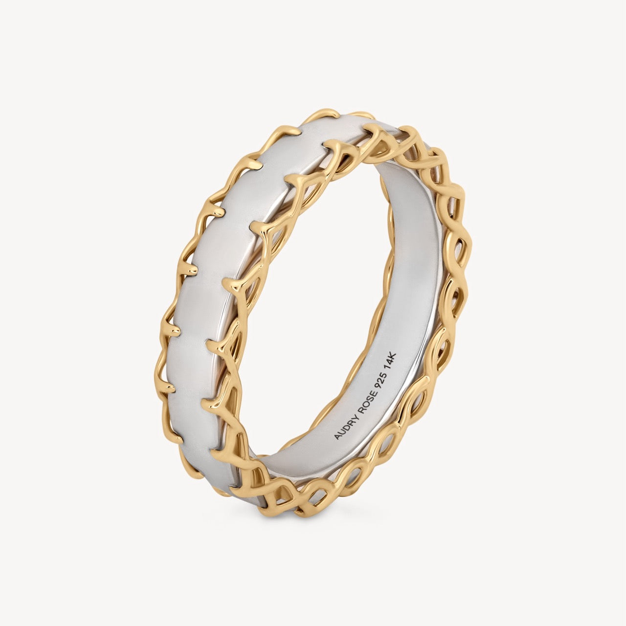 Mixed Metal Stitched Ring for Women - Boho Chic Stackable Jewelry - Perfect for Layering & Everyday Wear
