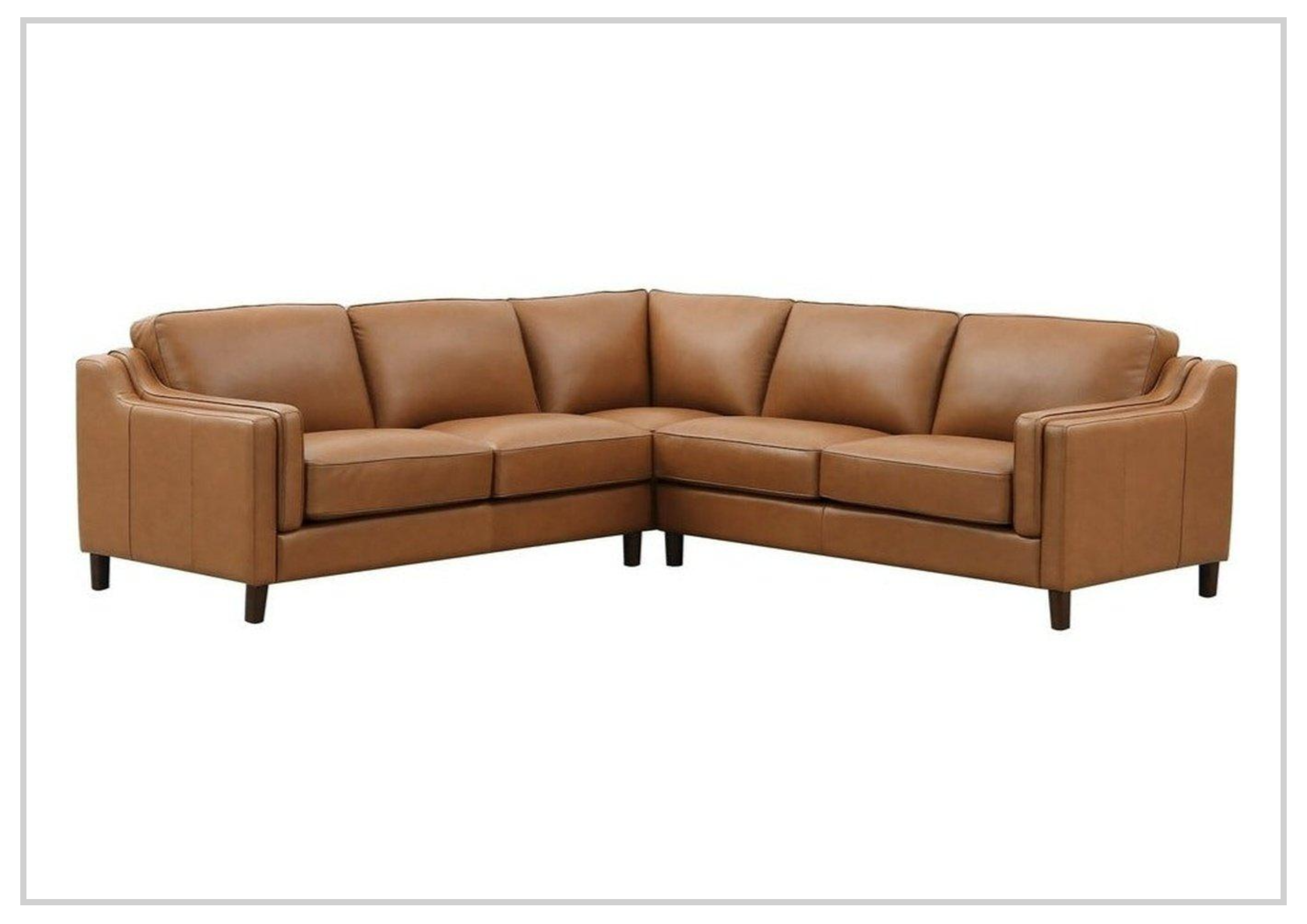 Hydeline Bella L-Shaped Brown Leather Sectional Sofa - Modern Reclining Couch for Living Room, Home Theater & Office - Soft Genuine Leather, Spacious Seating, Stylish Comfort