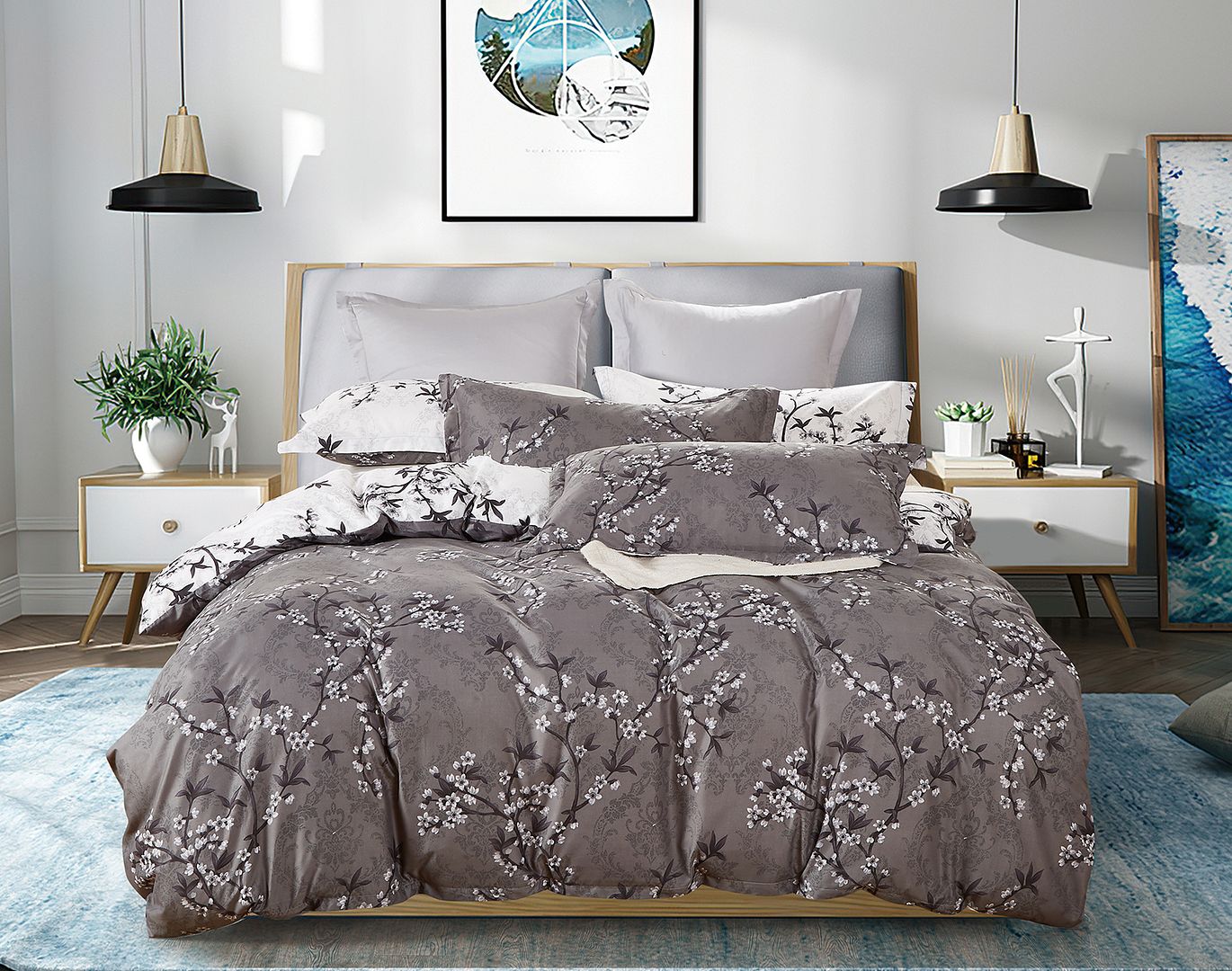 Premium King Size Quilted Duvet Cover Set - Soft & Breathable Bedding for All Seasons | Perfect for Master Bedroom, Guest Room & Vacation Homes