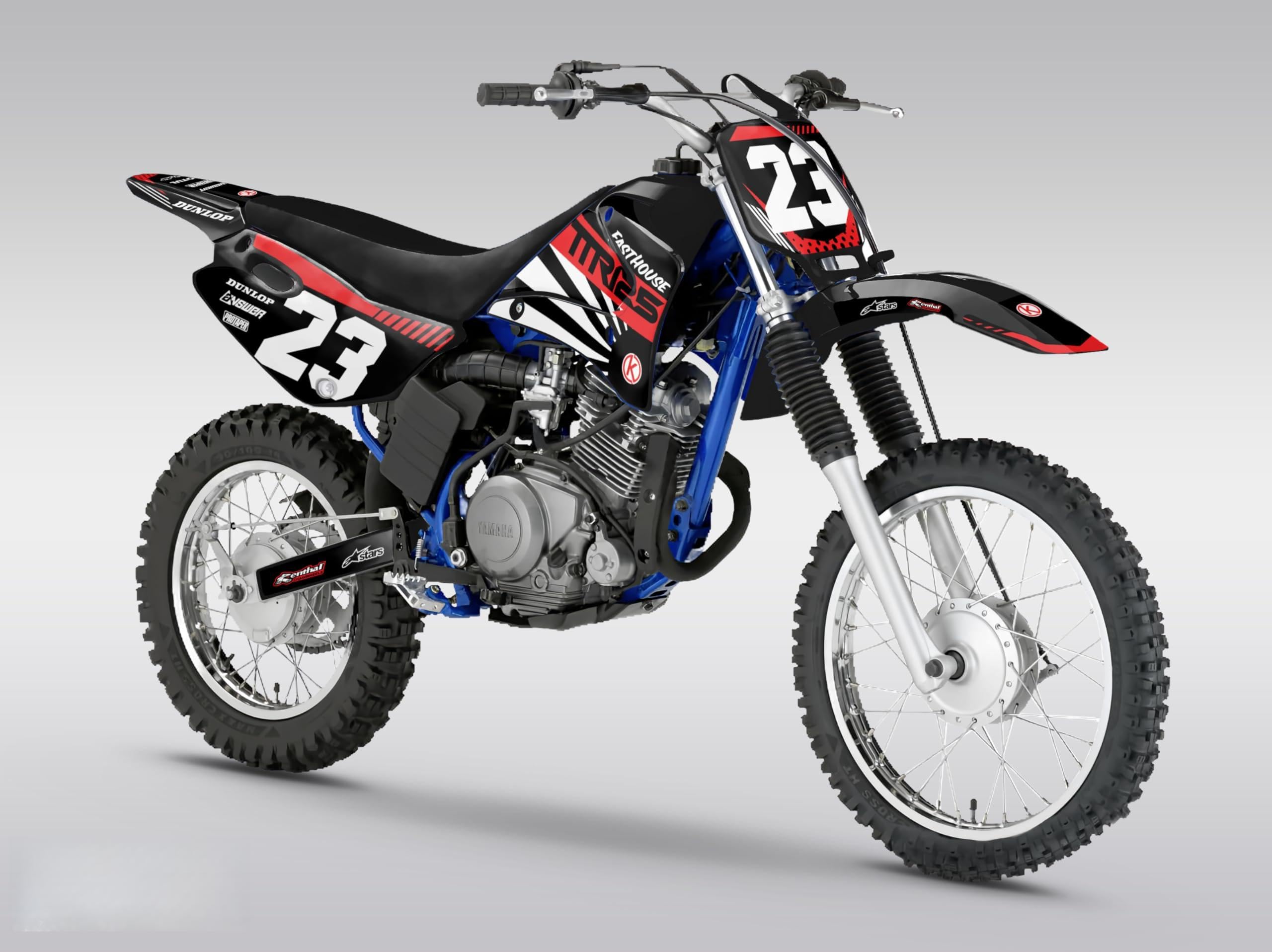 Yamaha TTR125 (2000-2007) FH Series Red 21 Mil Custom Racing Graphics Decals Kit - Dirt Bike Stickers for Off-Road & Motocross Racing - No Plastics Included