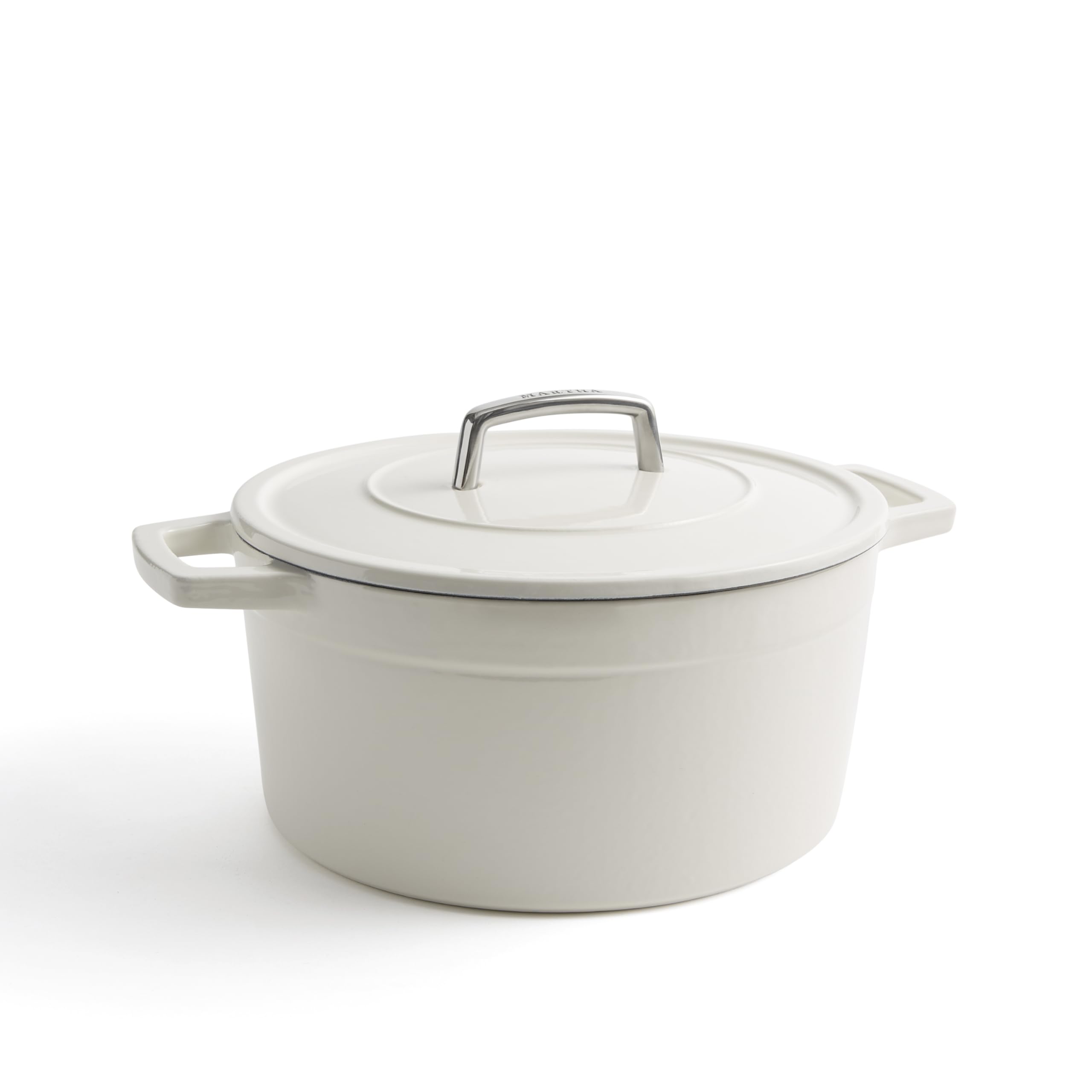 Martha Stewart 7 QT Enameled Cast Iron Dutch Oven with Lid - Crescent Moon Blue | Heavy Duty Cookware for Baking, Braising & Slow Cooking | Perfect for Soups, Stews and Family Dinners