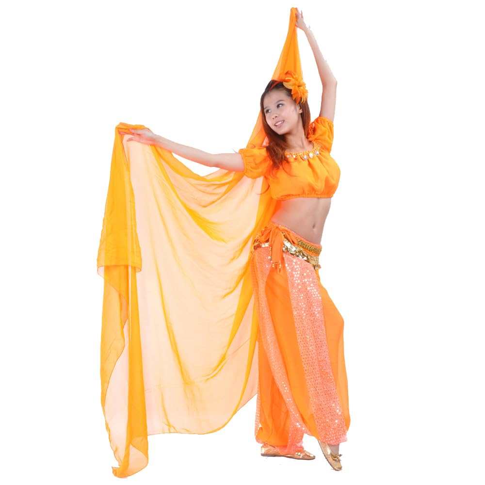 Lightweight 100% Chiffon Belly Dance Scarf - Elegant Handkerchief & Performance Scarf for Belly Dancers - Perfect for Dance Costumes, Stage Shows, and Practice Sessions