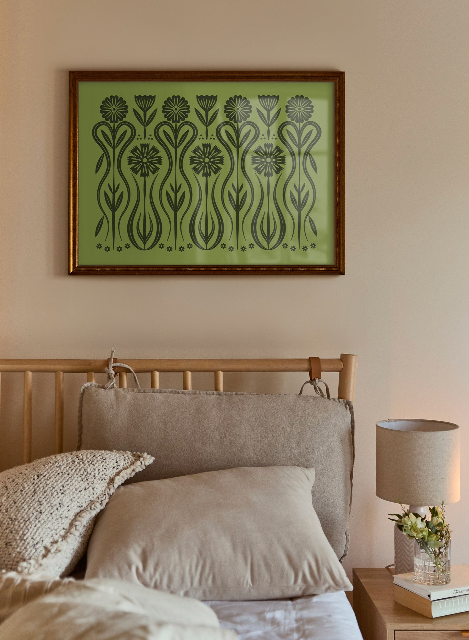 Emerald Blooms Poster - Vibrant Floral Wall Art Decor for Living Room, Bedroom & Office - Perfect for Home & Office Decoration