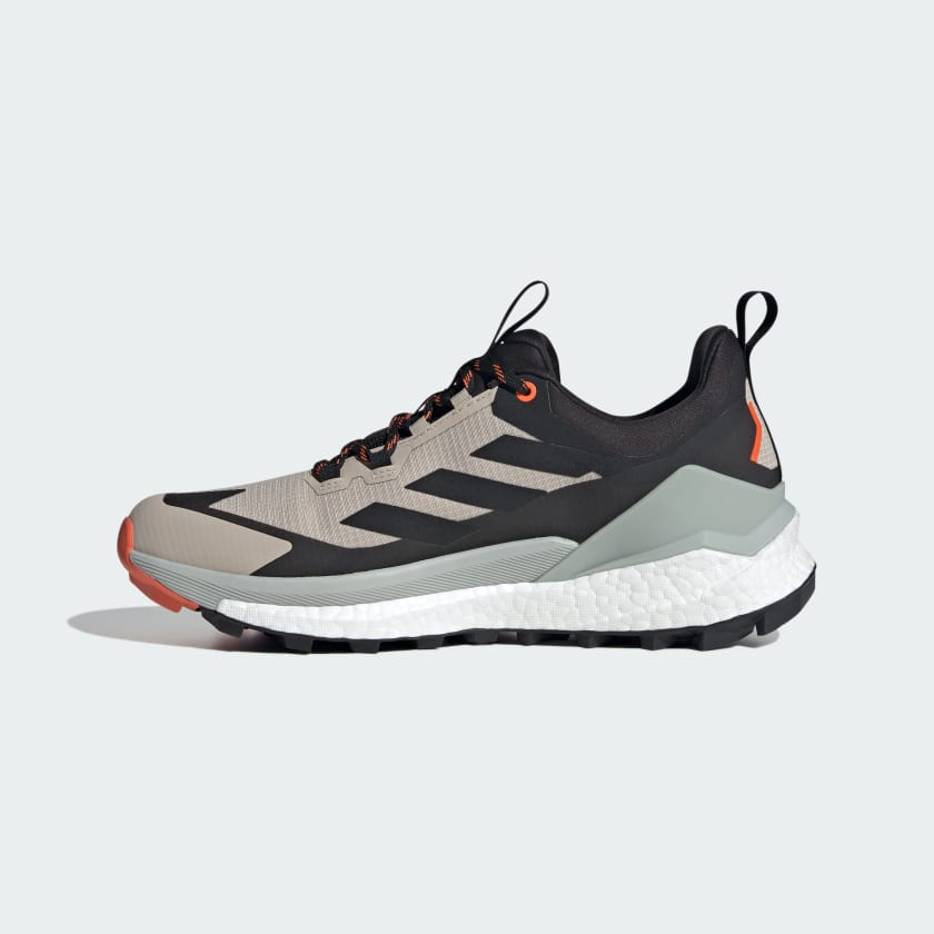 Adidas Men's Terrex Free Hiker 2.0 Low Gore-Tex Hiking Shoes - Waterproof Trail Running Sneakers for Outdoor Adventures (Wonder Beige/Core Black/Semi Impact Orange) - Perfect for Hiking, Camping & Mountain Climbing