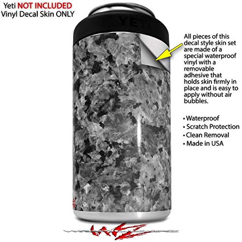 Yeti 16oz Tall Colster Can Cooler Insulator Skin Decal Wrap - Marble Granite Speckled Black Gray Design | Perfect for Outdoor Adventures, Camping, and Tailgating