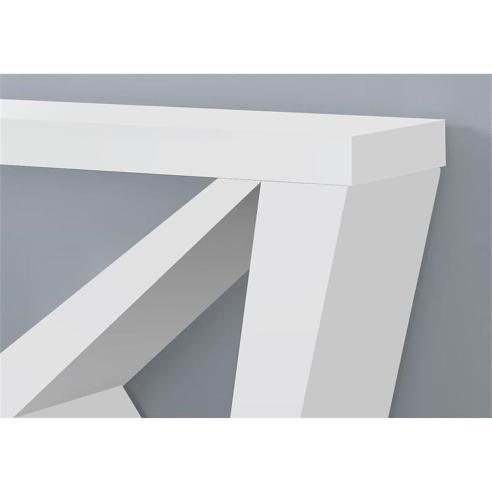 Monarch Specialties 2429 Modern White Wood-Look Laminate Accent Table - 47.25