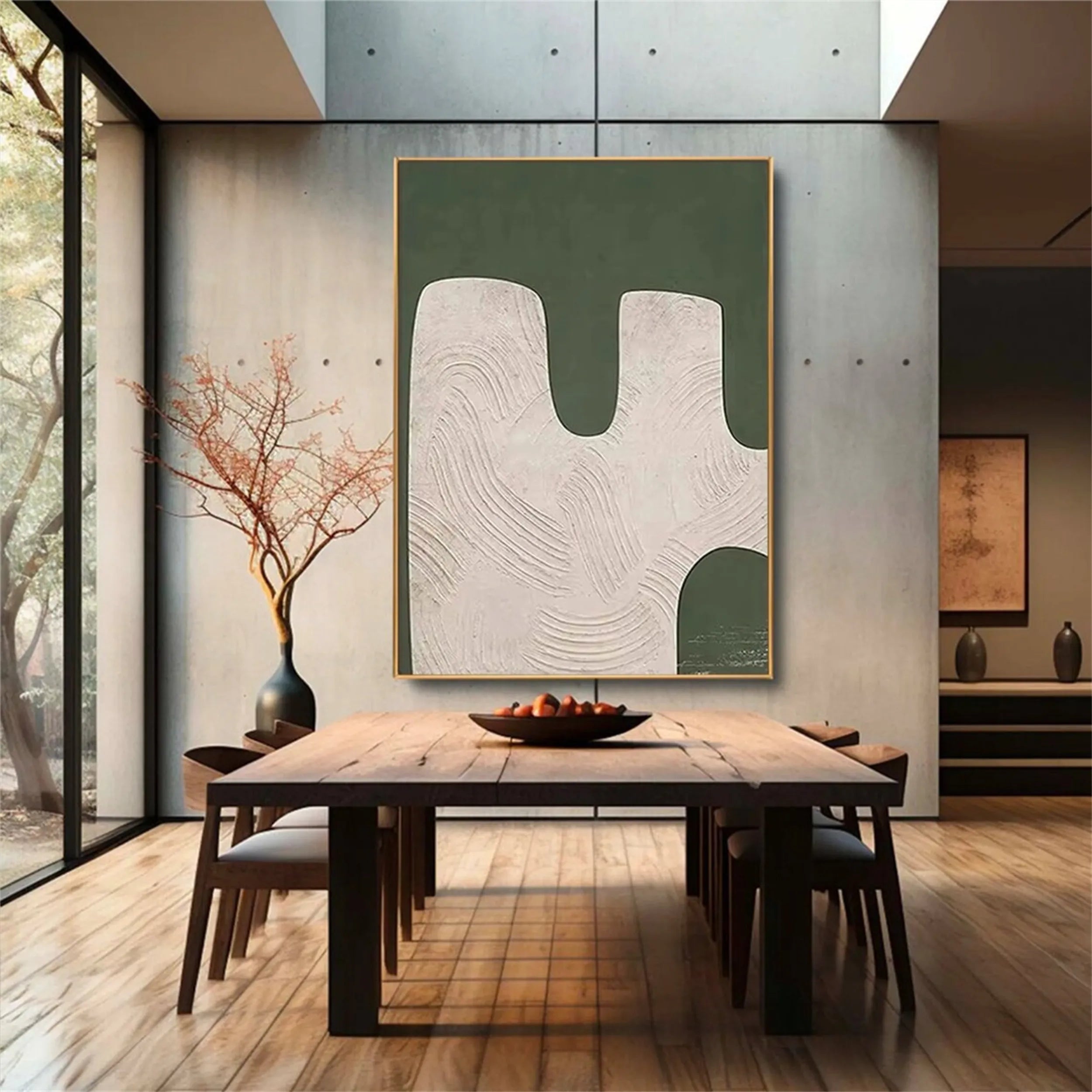 Blue & Green Abstract Wall Art Canvas Print #BG051 - Modern Home Decor for Living Room, Bedroom & Office