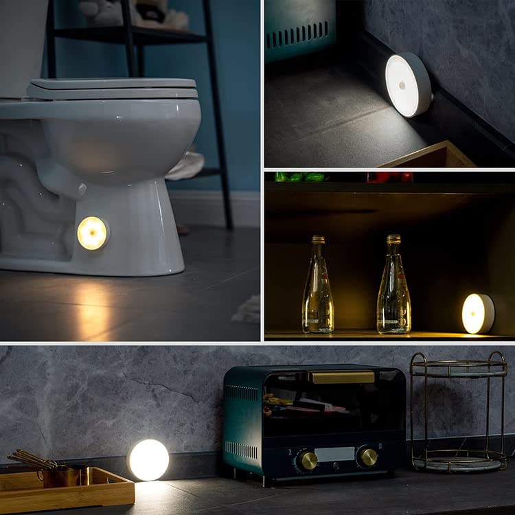 V88R® Motion Sensor Night Light - Battery Powered LED Stick-On Wall Light for Hallway, Garage, Bathroom, Cabinet - Auto On/Off for Safety & Convenience - Perfect for Bedrooms, Stairs, Closets and Dark Areas