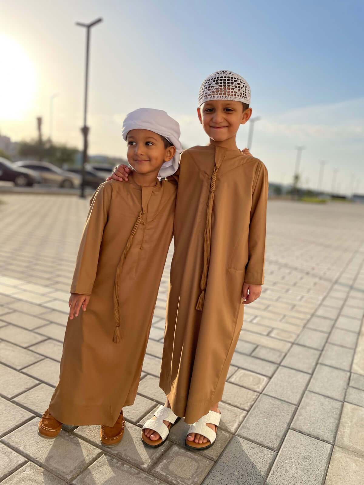 Emirati Mustard Baby Jubba - Traditional Arabic Dress for Infants - Perfect for Eid, Weddings & Special Occasions