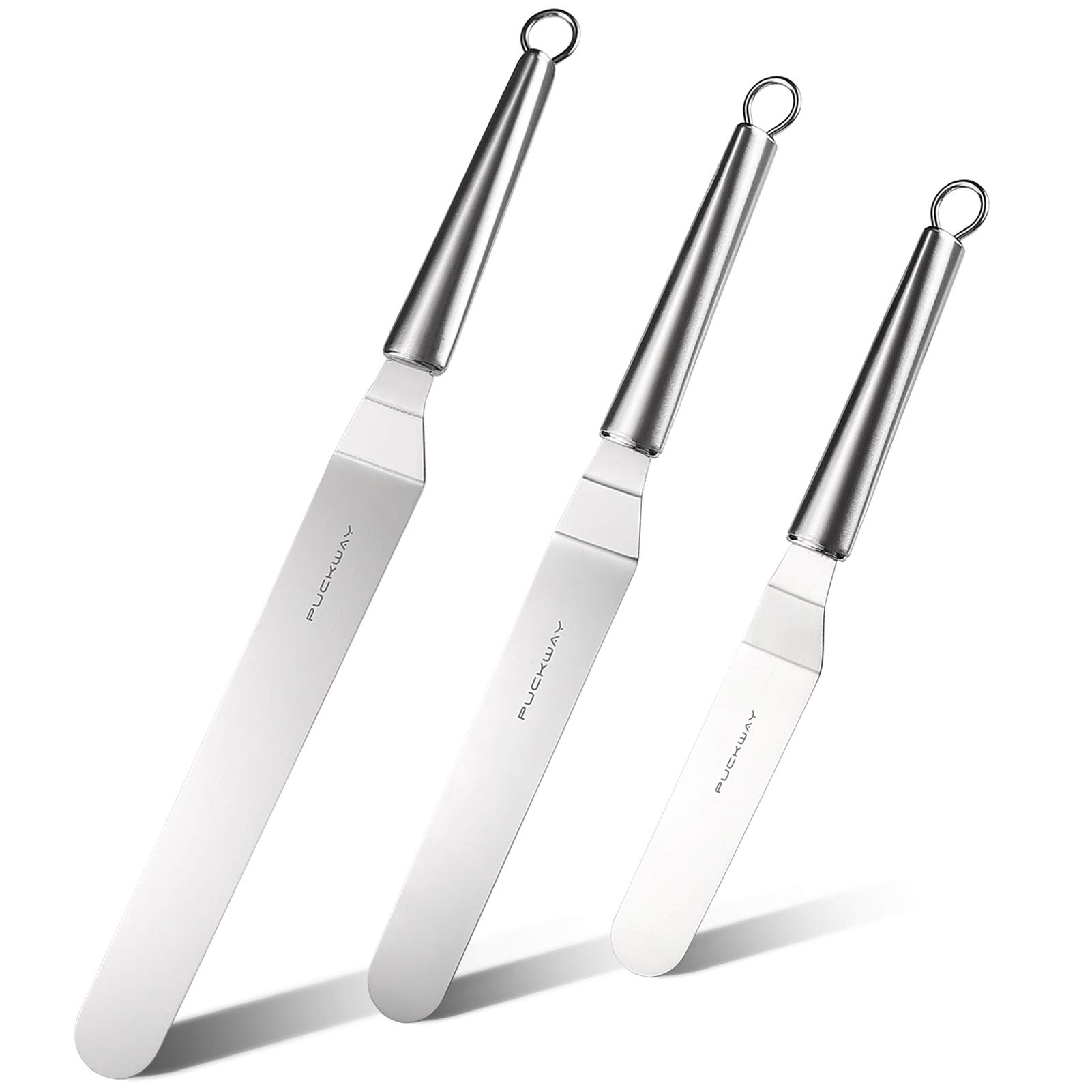 6/8/10 Inch Stainless Steel Metal Icing Spatula Set - Professional Offset Cake Decorating Tools for Baking, Frosting & Dessert Making | Perfect for Birthday Cakes, Wedding Cakes & Pastry Decorations