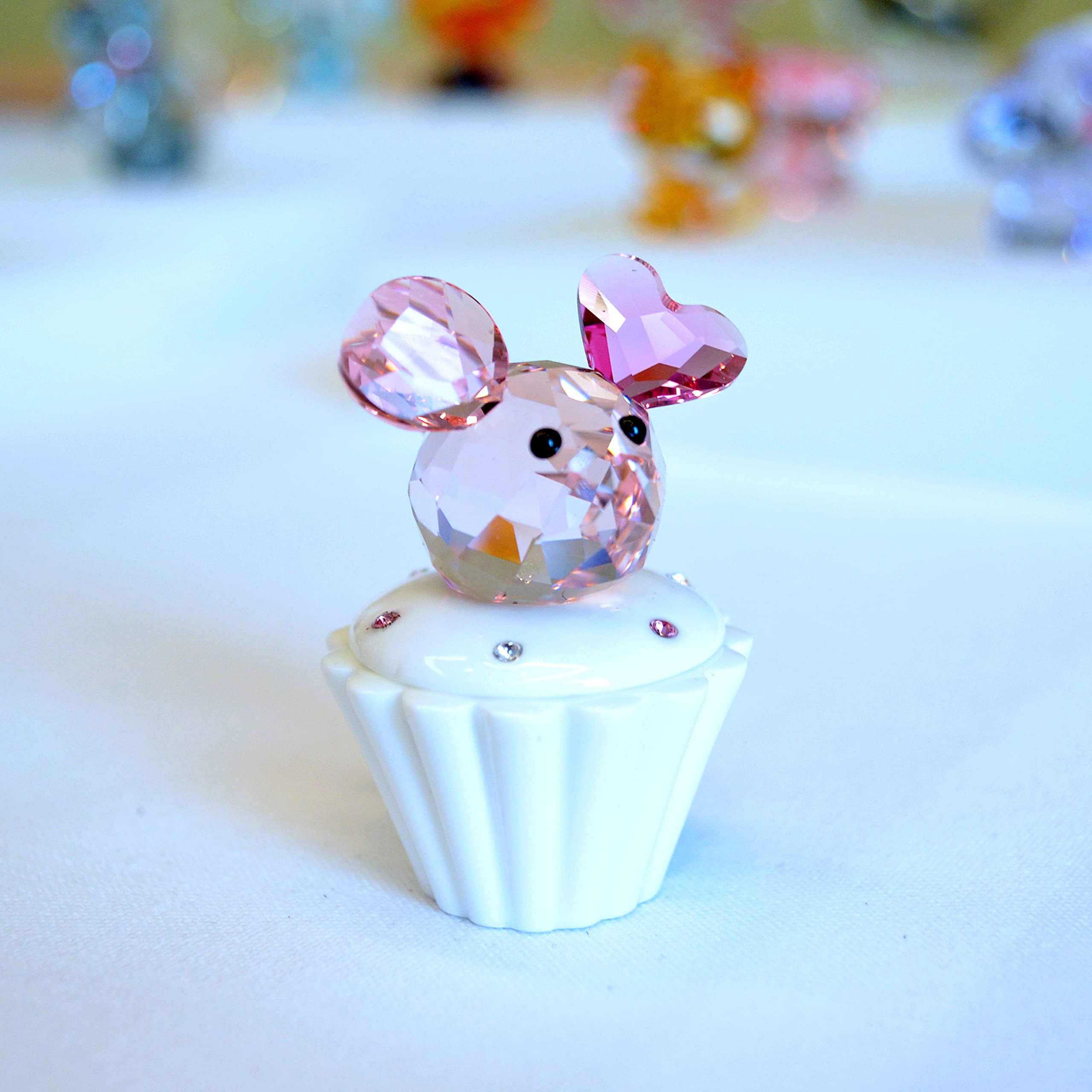 Swarovski Crystal #1194042 Cupcake Box with Mouse - Elegant Gift Box for Cupcakes, Desserts & Party Favors | Perfect for Birthdays, Weddings & Special Occasions