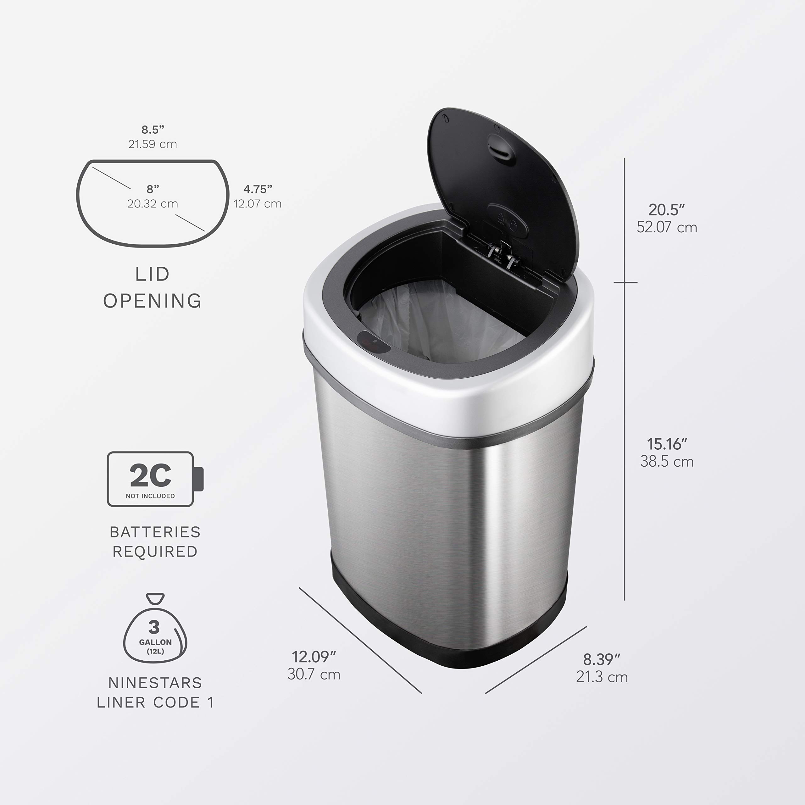 Automatic Touchless Infrared Motion Sensor Trash Can Combo Set - Hands-Free Kitchen & Office Waste Bin with Odor Control - Perfect for Home, Bathroom, and Commercial Spaces